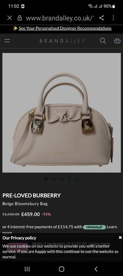 กระเป๋าถือ Burberry แท้ น่ารัก รูปที่ 14