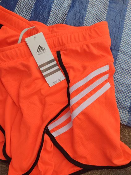 Adidas Orange Gym Shorts กางเกงวิ่ง Jogger สีนีออนและ แถบโฮโลแกรมสีดำมี L เอว28-44 งานแท้ มือ1 รูปที่ 5