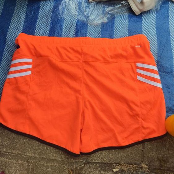 Adidas Orange Gym Shorts กางเกงวิ่ง Jogger สีนีออนและ แถบโฮโลแกรมสีดำมี L เอว28-44 งานแท้ มือ1 รูปที่ 4