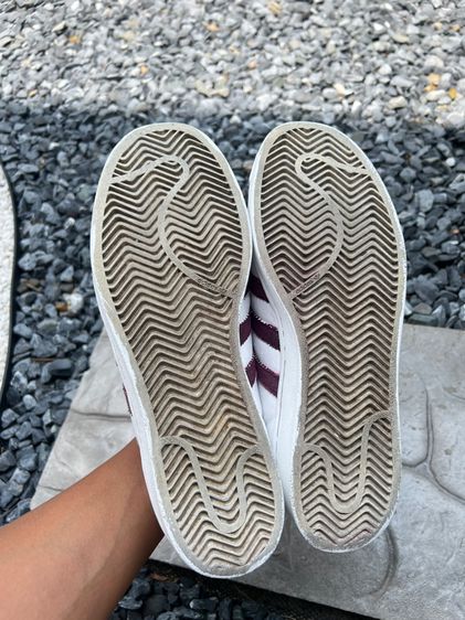 รองเท้าอดิดาส Adidas superstar สีขาวตัดม่วง ไซด์ 42 รูปที่ 6