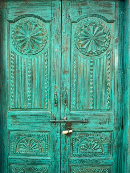 ประตูไม้วินเทจสีเขียว รูปที่ 4