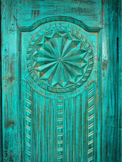 ประตูไม้วินเทจสีเขียว รูปที่ 6