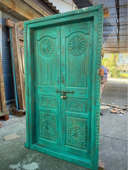ประตูไม้วินเทจสีเขียว รูปที่ 3