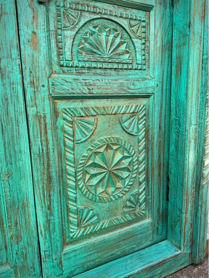 ประตูไม้วินเทจสีเขียว รูปที่ 9