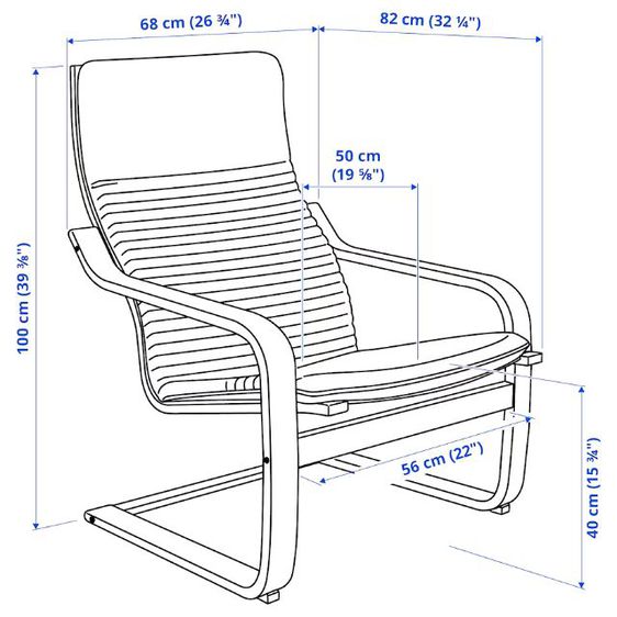 เก้าอี้ Ikea POÄNG อาร์มแชร์และสตูลวางเท้า ขายแยกได้ รูปที่ 10
