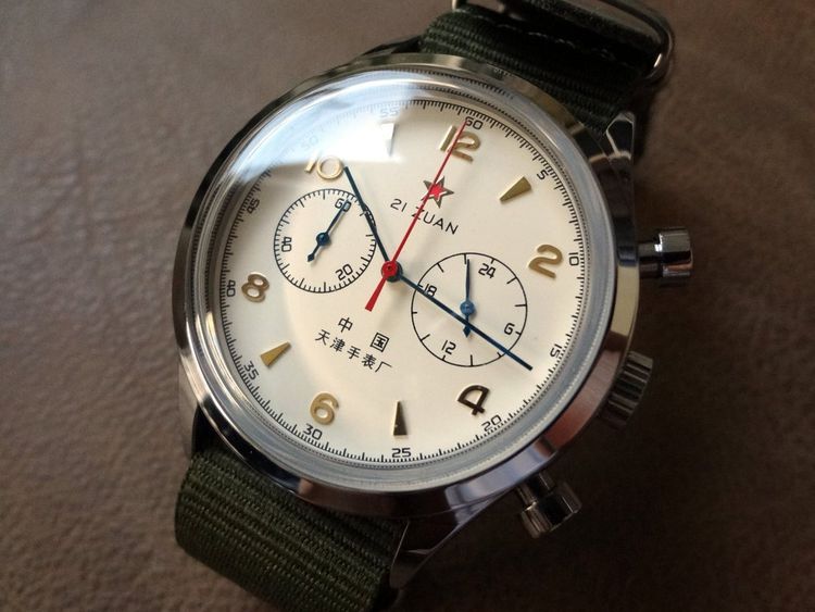 นาฬิกาควอทซ์จับเวลา 1963 (เครื่อง Citizen Miyota 0S21) สไตล์ย้อนยุคนักบินกองทัพอากาศจีน รูปที่ 9