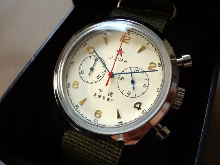 นาฬิกาควอทซ์จับเวลา 1963 (เครื่อง Citizen Miyota 0S21) สไตล์ย้อนยุคนักบินกองทัพอากาศจีน รูปที่ 4