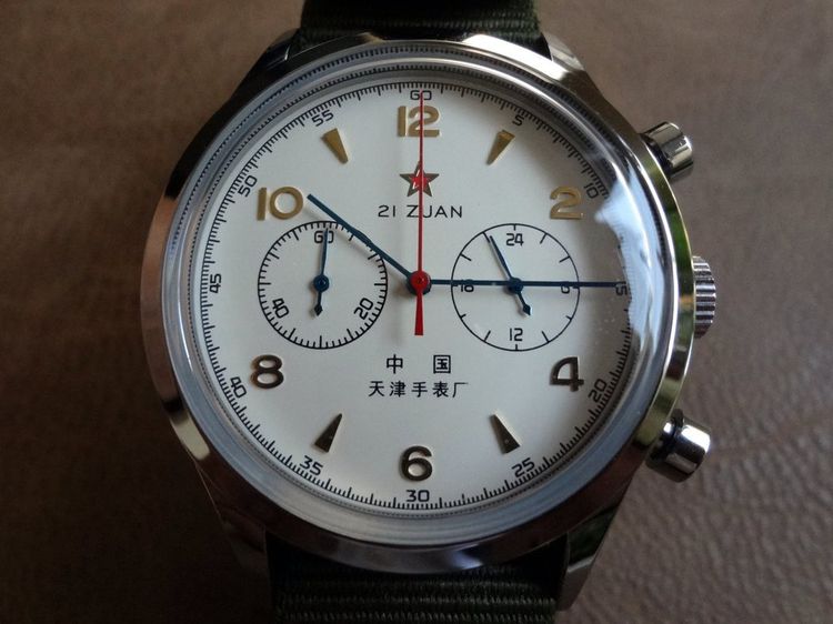 นาฬิกาควอทซ์จับเวลา 1963 (เครื่อง Citizen Miyota 0S21) สไตล์ย้อนยุคนักบินกองทัพอากาศจีน รูปที่ 8