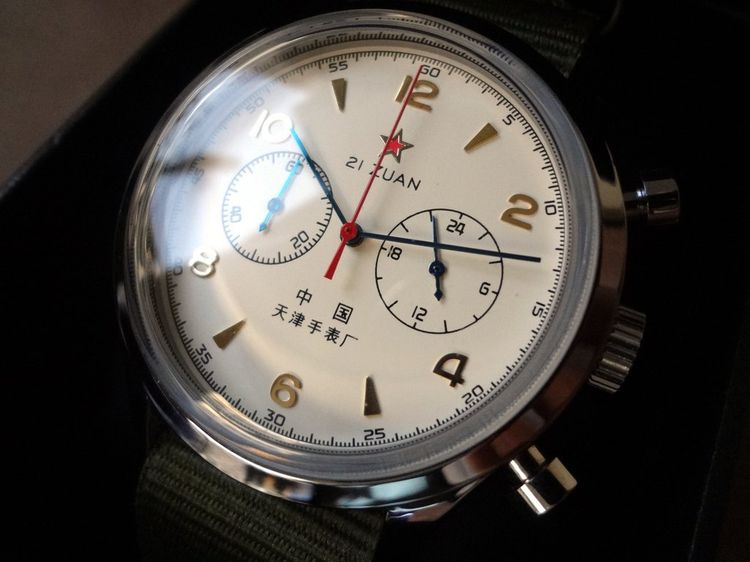 นาฬิกาควอทซ์จับเวลา 1963 (เครื่อง Citizen Miyota 0S21) สไตล์ย้อนยุคนักบินกองทัพอากาศจีน รูปที่ 6