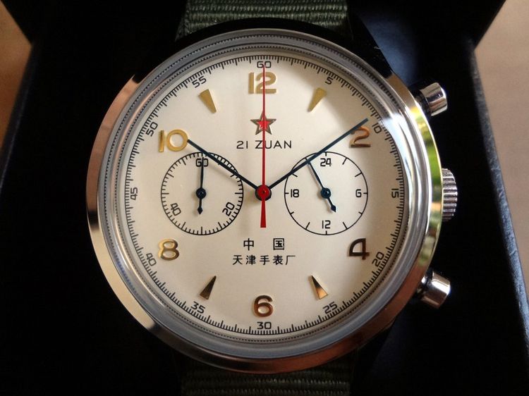 นาฬิกาควอทซ์จับเวลา 1963 (เครื่อง Citizen Miyota 0S21) สไตล์ย้อนยุคนักบินกองทัพอากาศจีน รูปที่ 3
