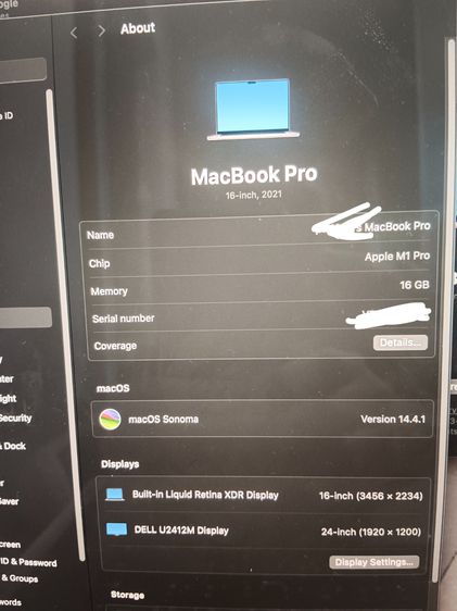 Macbook pro M1 16 inch รูปที่ 2
