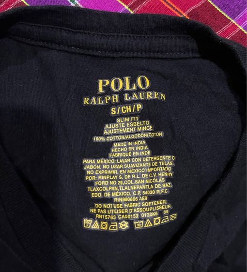 เสื้อยืดดำชายคอวี polo ralph lauren sizeM รูปที่ 2