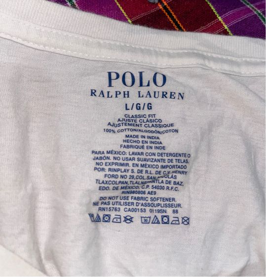 เสื้อยืดขาวคอกลมชาย polo ralph lauren แท้ไซสL รูปที่ 2