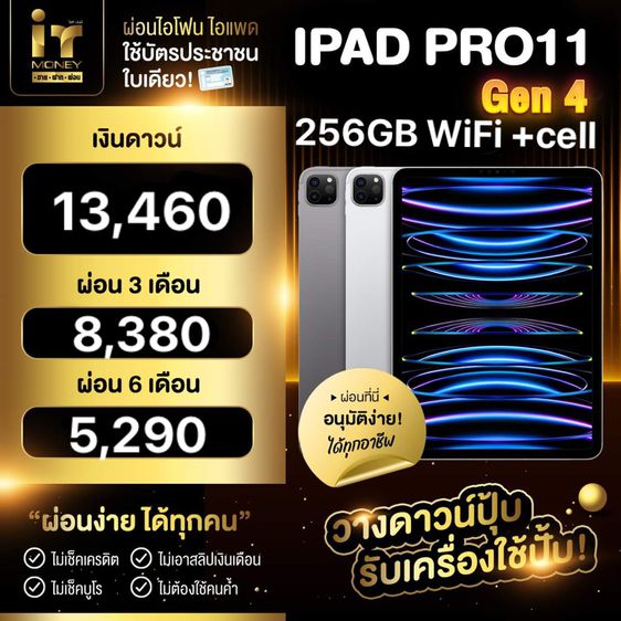 iPad Pro (11) 4th 256GB WiFi+Cellular  Space Gray  รูปที่ 3