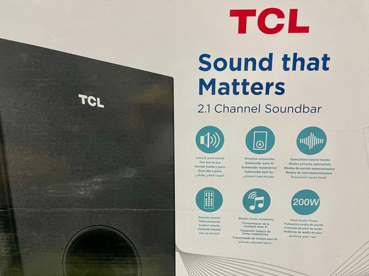 TCL sound bar 200 W มือ1 ของใหม่ พร้อม subwoofer รูปที่ 5