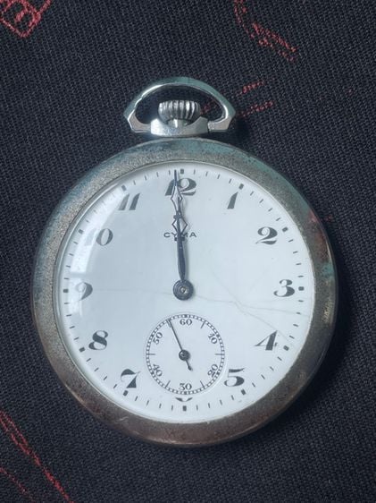 นาฬิกาพกไขลานหน้ากระเบื้องอายุ100กว่าปี vintage pocket watch Cyma mechanical  รูปที่ 1