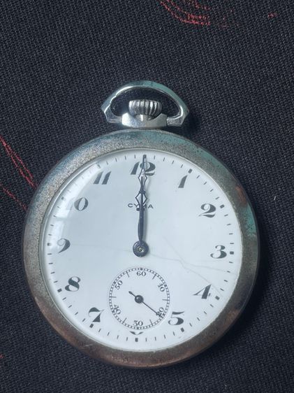 นาฬิกาพกไขลานหน้ากระเบื้องอายุ100กว่าปี vintage pocket watch Cyma mechanical  รูปที่ 4