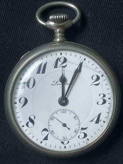 นาฬิกาพกไขลานหน้ากระเบื้องอายุ100กว่าปี vintage pocket watch Longines mechanical รูปที่ 3
