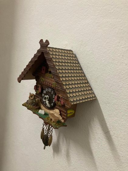 นาฬิกานกไม้แขวนตัวเล็กมีตีบอกเวลาทุกชั่วโมง Vintage Kuckulino Black Forest Clock with movement and cuckoo รูปที่ 5