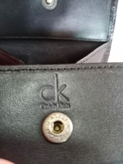 กระเป๋าใส่เหรียญหนังแท้สีดำ Cakvin Klein รูปที่ 3