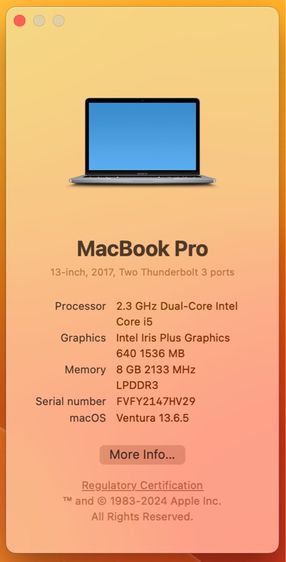 Macbook Pro 13” ปี 2017 รูปที่ 5