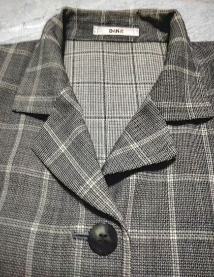 เสื้อสูท blazer ป้าย Woolmark แบรนด์ DAKS made in japan(11AR)สีเทาลายสก๊อต รูปที่ 5