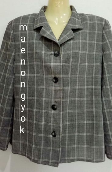 เสื้อสูท blazer ป้าย Woolmark แบรนด์ DAKS made in japan(11AR)สีเทาลายสก๊อต รูปที่ 3