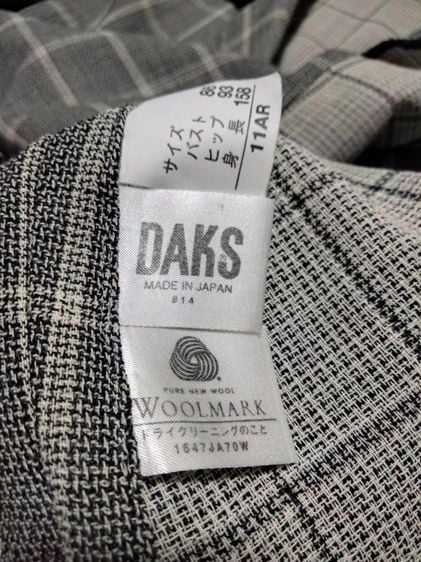 เสื้อสูท blazer ป้าย Woolmark แบรนด์ DAKS made in japan(11AR)สีเทาลายสก๊อต รูปที่ 9