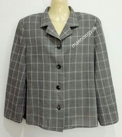 เสื้อสูท blazer ป้าย Woolmark แบรนด์ DAKS made in japan(11AR)สีเทาลายสก๊อต รูปที่ 1
