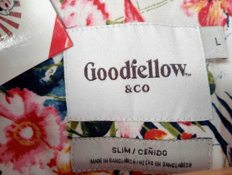 Goodfellow and CO  เสื้อฮาวายอเมริกาผ้า Cotton สีขาว ลายดอกไม้ รูปที่ 4