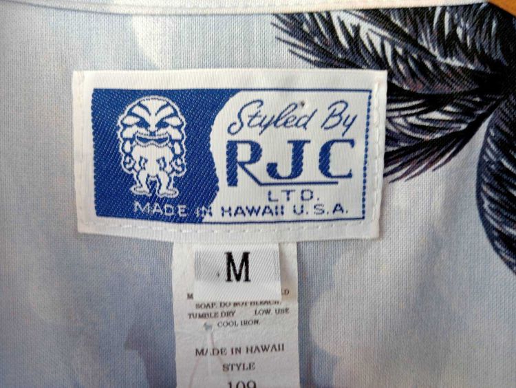 RJC เสื้อฮาวายอเมริกา ผ้าcotton สีฟ้าอ่อน ลายชายหาดทะเล รูปที่ 4