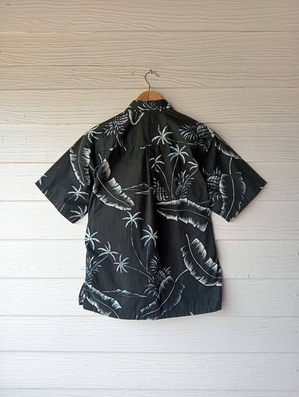 TORI RICHARD  เสื้อฮาวายอเมริกา สีดำ ลายใบไม้ ต้นมะพร้าว และสับปะรด รูปที่ 3