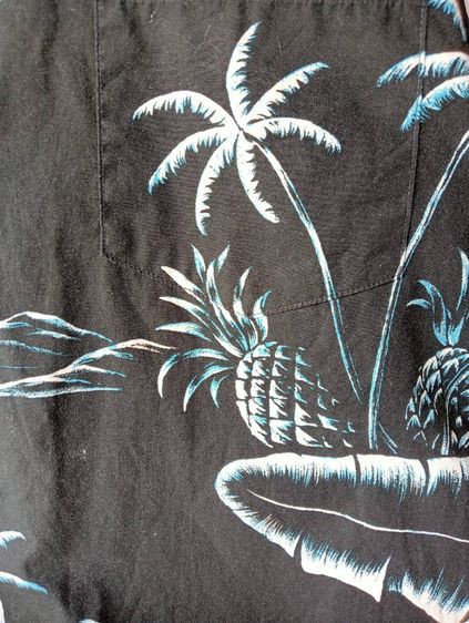 TORI RICHARD  เสื้อฮาวายอเมริกา สีดำ ลายใบไม้ ต้นมะพร้าว และสับปะรด รูปที่ 5