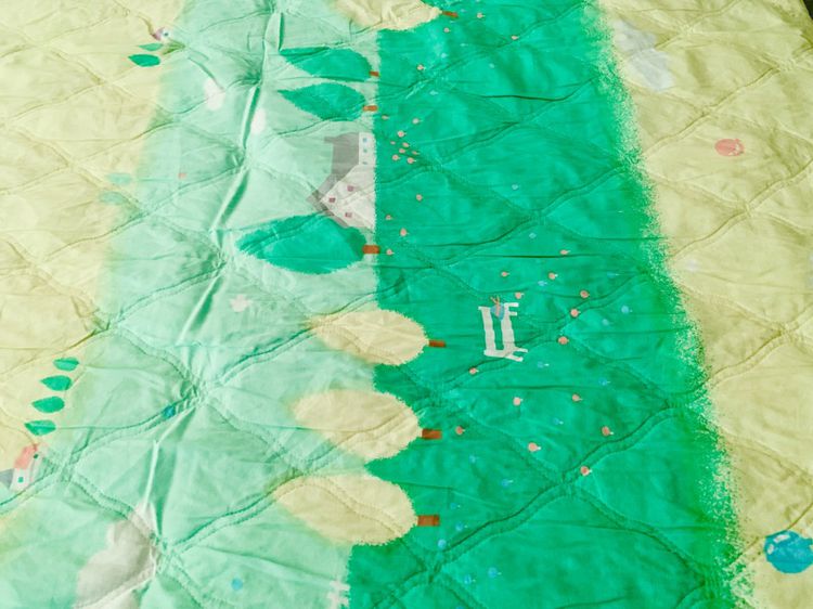 ปลอกคลุมที่นอนปิคนิค ท๊อปเปอร์ ขนาด 4-4.5ฟุต สีเขียวเหลืองลายวินเทจ ด้านบนมีระบาย สไตล์วินเทจ มือสองขายตามสภาพ สินค้าญี่ปุ่น-เกาหลีแท้ รูปที่ 9