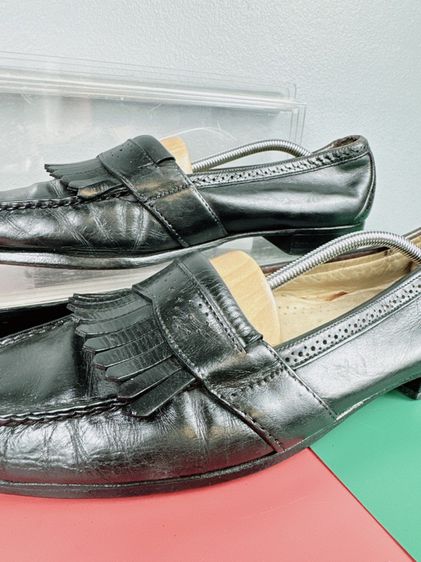 รองเท้าหนังแท้ Cole Haan Sz.10us44eu28cm Made in USA สีดำ พื้นหนังเย็บ สภาพสวย ไม่ขาดซ่อม รูปที่ 10