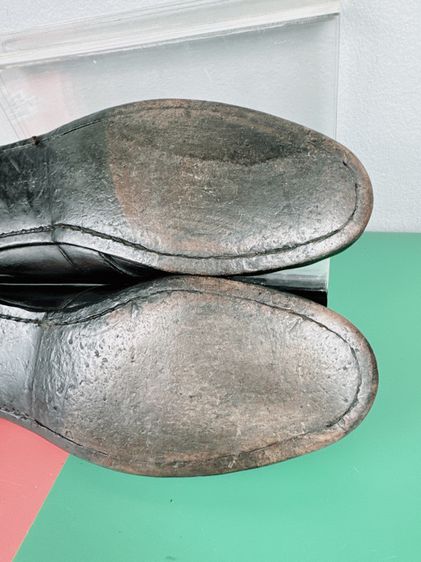 รองเท้าหนังแท้ Cole Haan Sz.10us44eu28cm Made in USA สีดำ พื้นหนังเย็บ สภาพสวย ไม่ขาดซ่อม รูปที่ 6