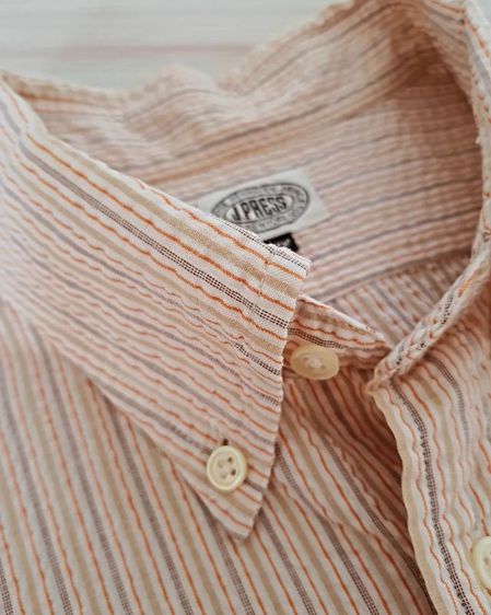 เสื้อ JPRESS แบรนด์อเมริกา ลายทางยาวเล็กๆ size อก 23" ไหล่ 20.2"  แขน 10.5" ยาว 32.5" ผ้า Cotton 100 สภาพดีไม่มีตำหนิ รูปที่ 3