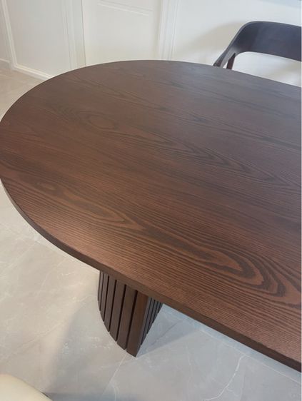 โต๊ะ เก้าอี้ Ash Wood Premium รุ่น Wabi Sabi สี Walnut  จากร้าน Warmwood.craft Size 200-90-75 cm รูปที่ 4