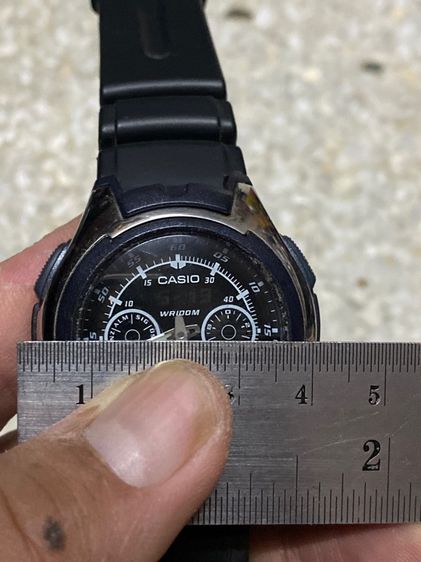 นาฬิกายี่ห้อ CASIO  ของแท้มือสอง  แบบ 2 ระบบ สายยางเปลี่ยนมาใหม่ 350฿ รูปที่ 4