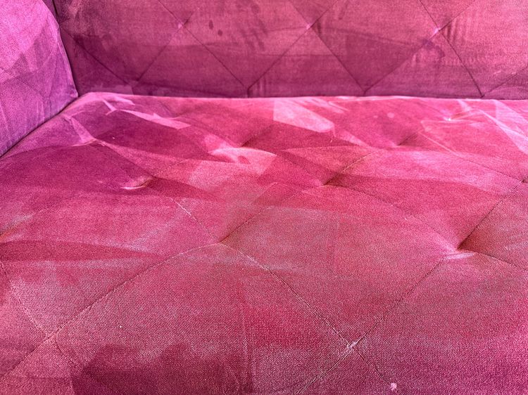 โซฟา 3-4 ที่นั่ง เบาะผ้ากำมะหยี่ดึงดุม สีม่วง ขาสแตนเลส  รูปที่ 9