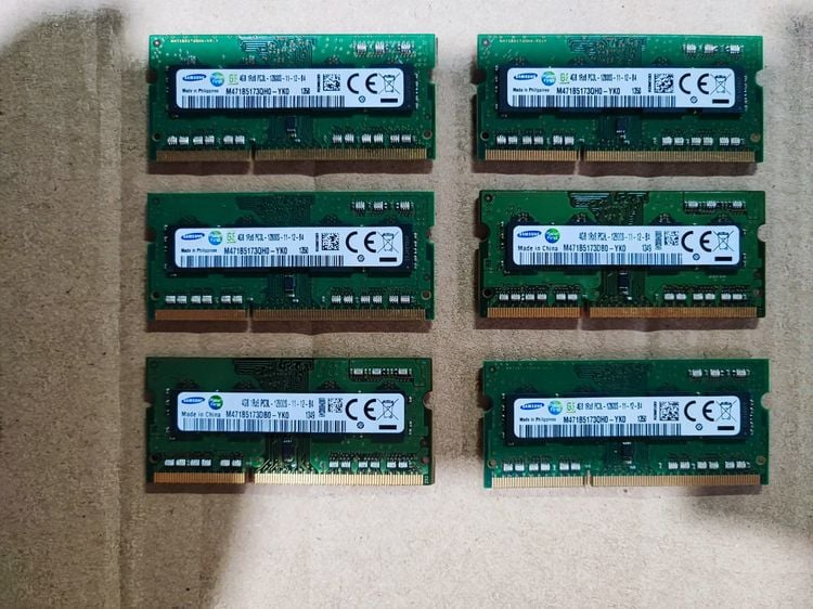 ที่เก็บข้อมูลและเมมโมรี่การ์ด Ram สำหรับโน๊ตบุ๊ค Samsung Ram 4GB 1Rx8 PC3L-12800S Memory