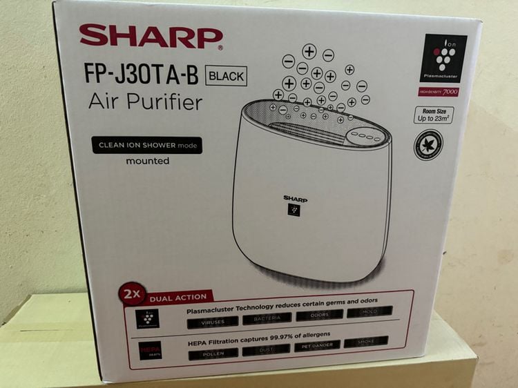 SHARP Air Purifier เครื่องฟอกอากาศพลาสม่าคลัสเตอร์ รุ่น FP-J30TA ขนาด 23 ตร.ม