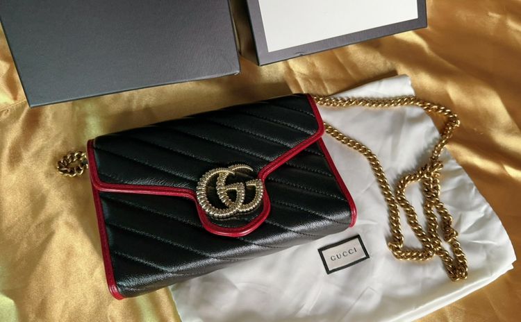 Gucci GG Marmont Mini Chain Cross Bag กระเป๋าสะพายกุชชี่ ของแท้ ส่งต่อราคาพิเศษ มือหนึ่ง รูปที่ 3