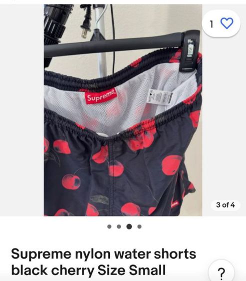 กางเกง   supreme nylon water shorts black cherry  รูปที่ 3