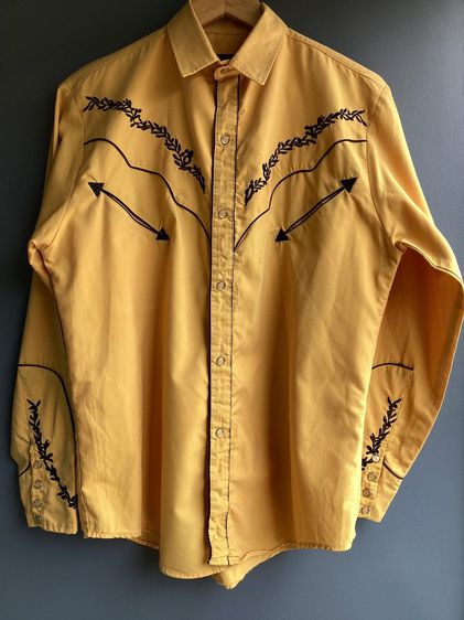 เสื้อเชิ้ต เหลือง แขนยาว Vintage Western Shirt
