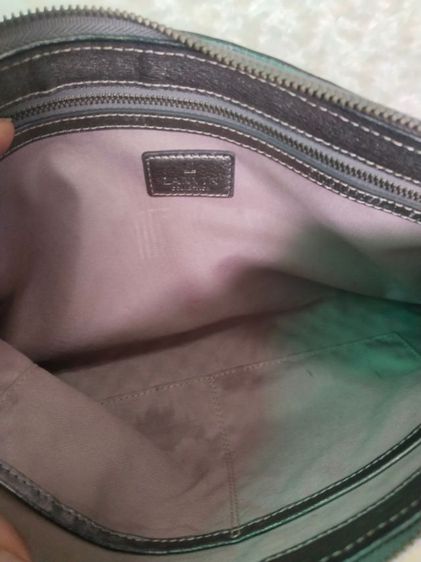 กระเป๋าถือหนังแท้สีเทาเงิน Lanvin รูปที่ 4
