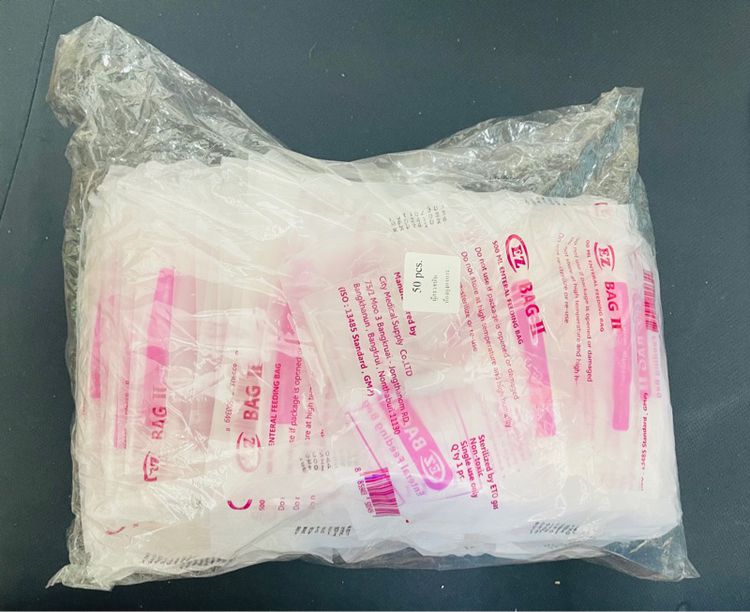 ถุงให้อาหาร EZ Bag (แพ็ค 100 ชิ้น) 500 ml ถุงใส่อาหารเหลว ถุงให้อาหารผู้ป่วย feeding bag nutri bag ถุงนม ถุงฟีดอาหาร รูปที่ 2