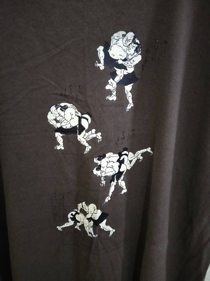 เสื้อยืด ซูโม่ ญี่ปุ่นแท้ สีน้ำตาล รอบอก 46 ยาว 29 สภาพดีไม่มีขาด รูปที่ 3