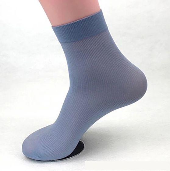 ถุงเท้าผ้าไหมโพลีเอสเตอร์ ระบายอากาศได้ดี ใส่ได้ทั้งสุภาพบุรุษและสุภาพสตรี คู่ละ 10 บาท รูปที่ 6