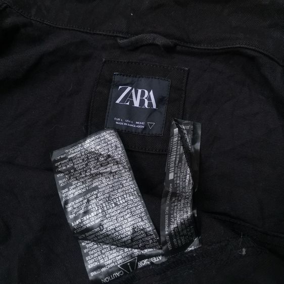 Zara Black Denim Jacket รอบอก 42” รูปที่ 7
